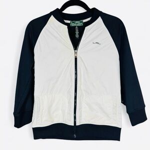 Lauren Ralph Lauren White Jacket with Black Zipper